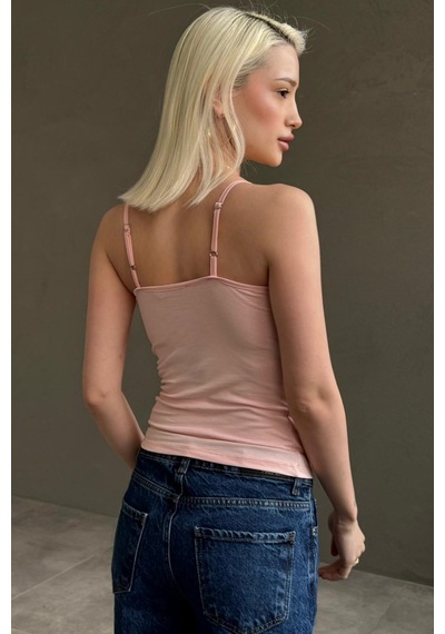 Madmext Pembe Ayarlanabilir Kopçalı Askı Kadın Atlet Mg2676 Pembe