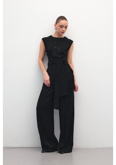 Sateen Camila Pantolon - Siyah-137185 siyah
