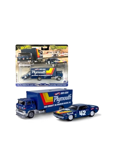Hot Wheels Team Transport - 70 Plymount Aar Cuda - Sakura Sprinter Hrv38