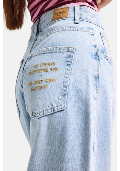 Kadın Ice 4s6-3 Balon Fit Cep Nakışlı Özel Tasarım Denim Jean Ice Kot