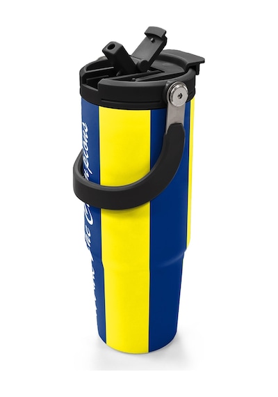 Coral High Kids Sarı Lacivert Çubuklu Pipetli Ve Direkt İçim Çelik Termos 900 Ml 38730 Lacivert - Sarı