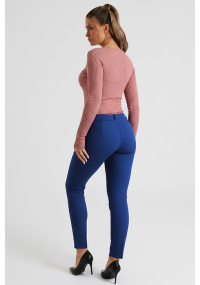 Armonika Kadın Mavi Cepli Kumaş Pantolon Arm-26k136080