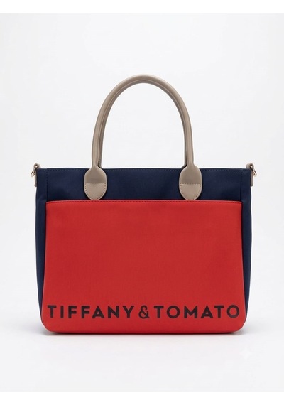 Tiffany & Tomato Tiffany Tomato Kadın El & Omuz Çantası Fermuarlı Astarlı Ve İç Bölmeli Lacivert