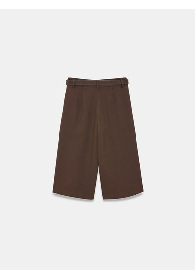 Dilvin 72828 Kemerli Pileli Bermuda Kahve