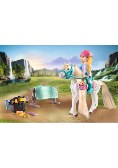 Playmobil Horses Of Waterfall 71354 Isabella & Lioness Yıkama Alanlı, Kapsamlı At Bakımı, Geniş Bini