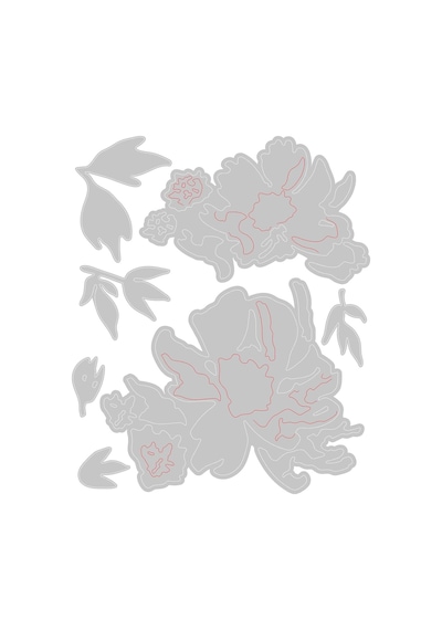 Thinlits Zımba Kalıbı Seti, 7 Parçalı Set, Brushstroke Flowers 1 Tim Holtz