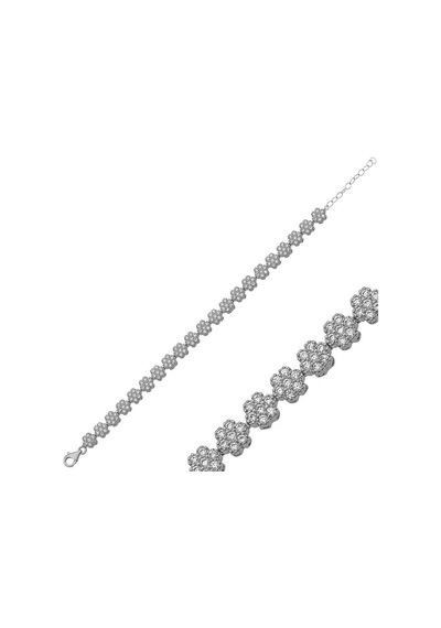 Gümüş Çiçek Bayan Bileklik-201020 Çok Renkli