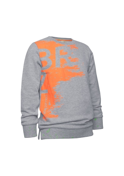 Brz Kids Neon Baskılı Erkek Çocuk Sweatshirt Gri