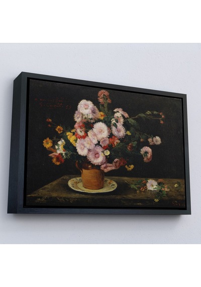 Ahşap Çerçeveli Aster Buketi, 1859, Gustave Courbet Tablo-7059