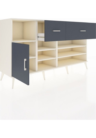 Kronos Konsol 6 Raflı 2 Çekmeceli Tek Kapaklı 176x59x99 Aytaşı-a Aytaşı-antrasit Kronos Konsol 6 Raflı 2 Çekmeceli Tek Kapaklı 176x59x99 Aytaşı-a Aytaşı-antrasit