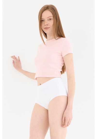 Naphor Shade Dikişsiz Yüksek Bel Slip Külot Beyaz Beyaz