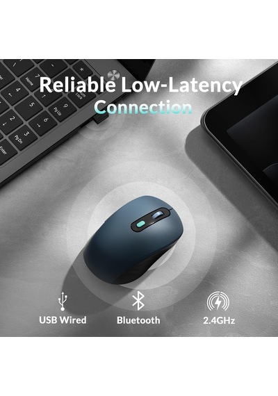 Bm25 Kablosuz Fare, Güvenilir Paw3212 Sensöre Sahiptir. 2.4 Ghz, Bluetooth Ve Usb Kablolu Bağlantı Bm25-c61