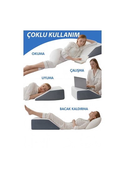 Çok Fonksiyonlu Ortopedik Bacak Yükseltme, Kan Akışı Hızlandırma Yastığı Beyaz