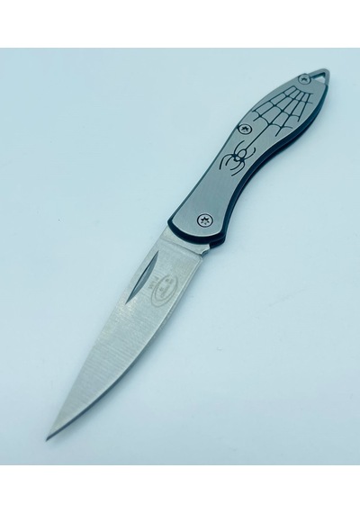 Tobaccotürk724 Metal Mini Kamp Bıçak Örümcek Ceplik Kamp Çakı //14cm-w14 Gri