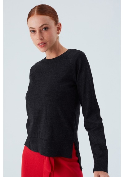 Peraluna Vanessa Pullover Merino Yünlü Yanları Yırtmaçlı Ince Kadın Triko Kazak Antrasit Melanj-antrasit Antrasit Peraluna Vanessa Pullover Merino Yünlü Yanları Yırtmaçlı Ince Kadın Triko Kazak Antrasit Melanj-antrasit Antrasit