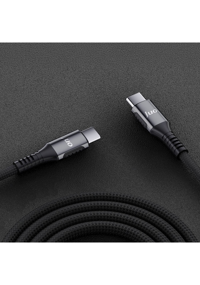 Juo JCBK102-B 100 W Pd Type-c To Type-c Örgülü Hızlı Şarj Kablosu
