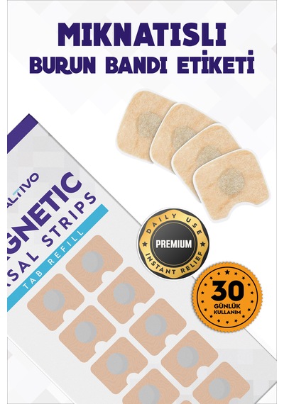 30 Çift 60 Adet Mıknatıslı Burun Bandı Yedek Bant - Refill Pake