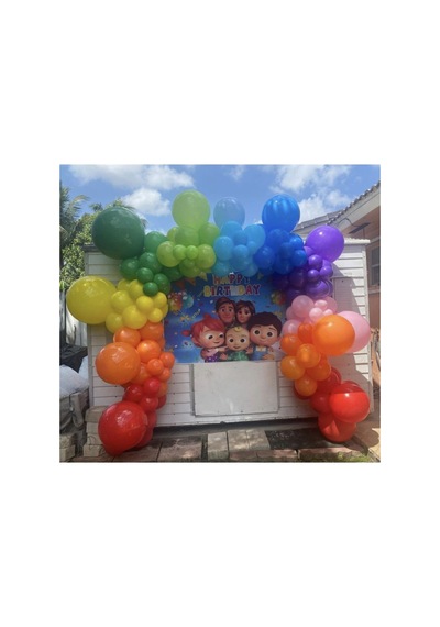 Gökkuşağı Pastel Balon Zinciri 100 Adet Mix