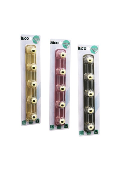 İbico İ17-012 Yapışkanlı Pls. Askı 5kg.taşıma 5 Kollu Gold Noktalı Top - 12'li Paket Diğer