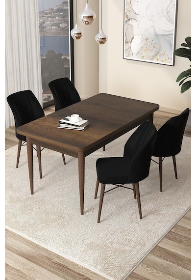 Canisa Concept Arp Serisi 70x110 Sabit Mutfak Masası Takımı Barok Desen Masa 4 Siyah Sandalye Masa Barok/ Sandalyeler Siyah Canisa Concept Arp Serisi 70x110 Sabit Mutfak Masası Takımı Barok Desen Masa 4 Siyah Sandalye Masa Barok/ Sandalyeler Siyah
