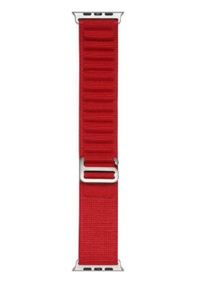 Apple Watch 38mm Uyumlu Band-74 Hasır Kordon - Kırmızı