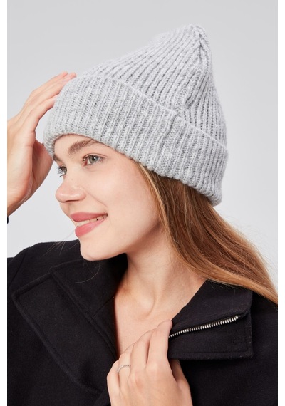 Derikem Basic Şık Standart Lüks Unisex Tiftik Bere Açık Gri