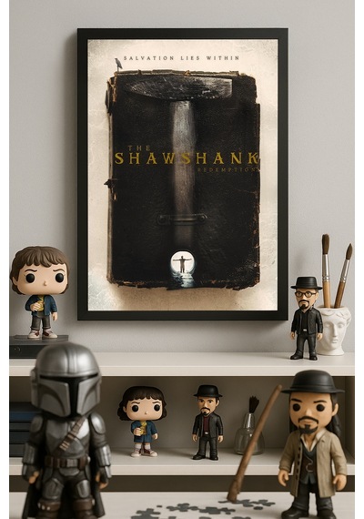Shawshank Redemption Siyah Ahşap Çerçeveli Poster, Film Duvar Tablosu