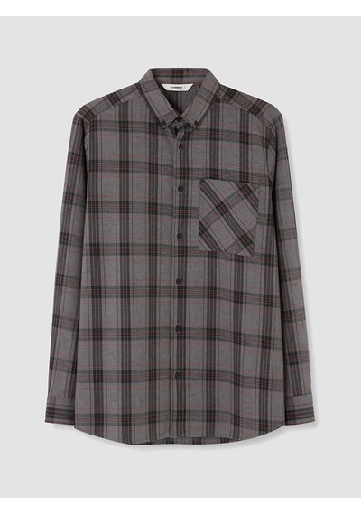 Lcw Eco Gri Regular Fit Ekose Erkek Gömlek Ceket