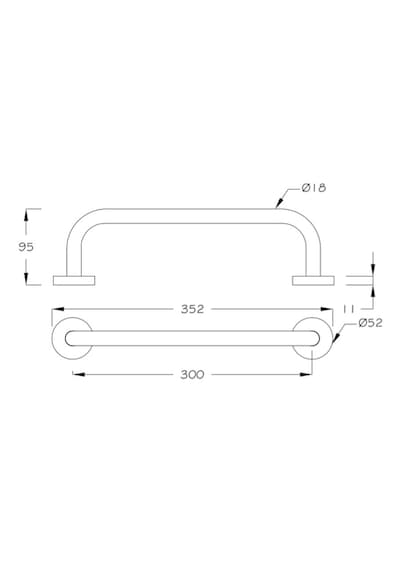 Yaşlı Ve Bedensel Engelli Tutunma Barı Paslanmaz Çelik 19 Mm Çap 30 Cm Gümüş
