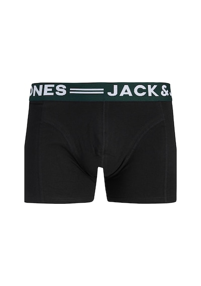 Jack & Jones Sense Erkek Boxer 3 Lü Paket Pamuklu, Rahat Kesim Noos Siyah