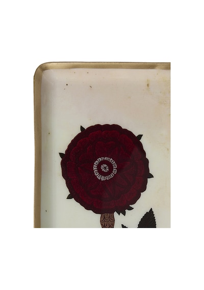 Yargıcı Çiçek Desenli Alüminyum Dikdörtgen Tepsi 15x10x1 Cm 26knhs1028c St
