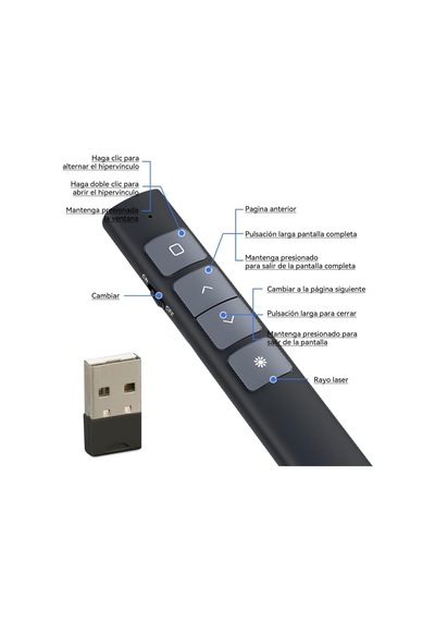 Lexroo Sunum Kumandası Laser Pointer Kablosuz Lazer Sunum Kalemi Tak Çalıştır Y60