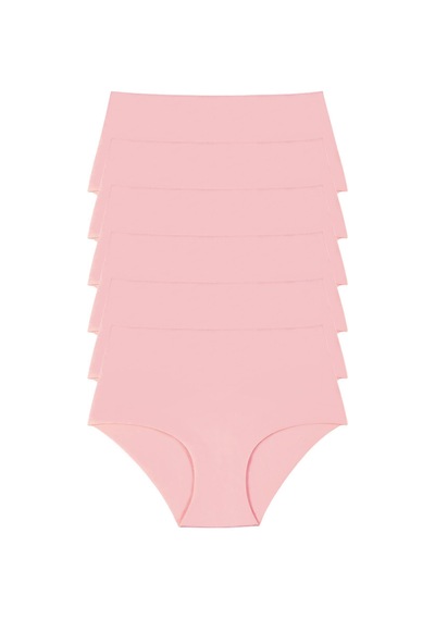 Sensu Kadın Yüksek Bel Dikişsiz Seamless Lazer Kesim Külot 6'lı Kts5050 Pembe Pembe