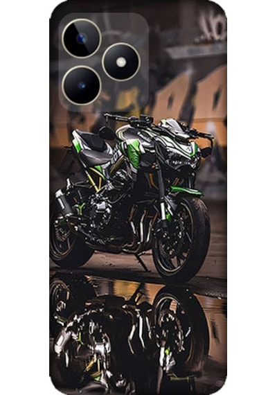 Realme C53 Uyumlu Motosiklet Gecesi Desenli Silikon Kılıf