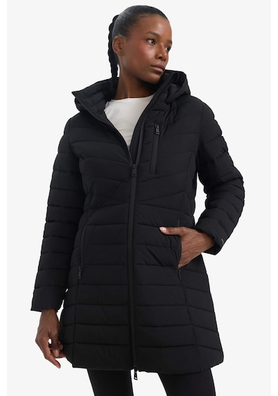 Defacto Defactofit Su İtici Regular Fit Kapüşonlu Şişme Parka Mont C6035ax25wnbk81 Siyah-bk81