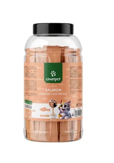 Cloverpet Kavanoz Krema Somonlu 30x14 Gr