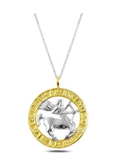 ​Gümüş Gold Yay Burcu Kolye (510925415)