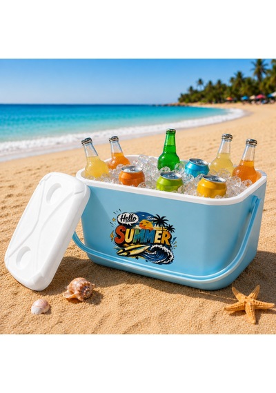 20 Lt Buzzy Retro Buzluk Termos 1179 Cooler Box -401 Açık Mavi