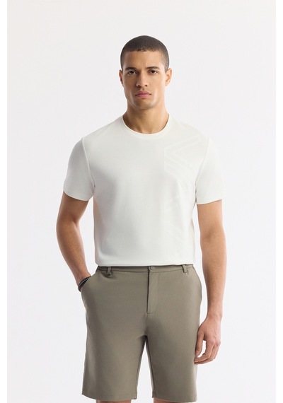 Avva Erkek Haki Beli Lastikli Bi-stretch Teknik Kumaş Relaxed Fit Şort A51y3712