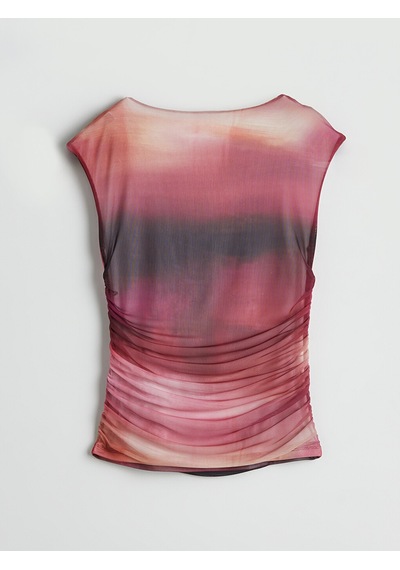 Lcwaıkıkı Classic Pembe Kayık Yaka Batik Desenli Kadın Body
