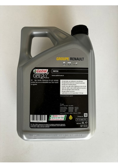 Castrol Gtx 5w-30 Rn720 4lt Motor Yagi Renault Üretim Haziran2024