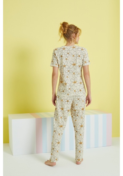 Siyah İnci Örme Pijama Takım 24107095 Çok Renkli