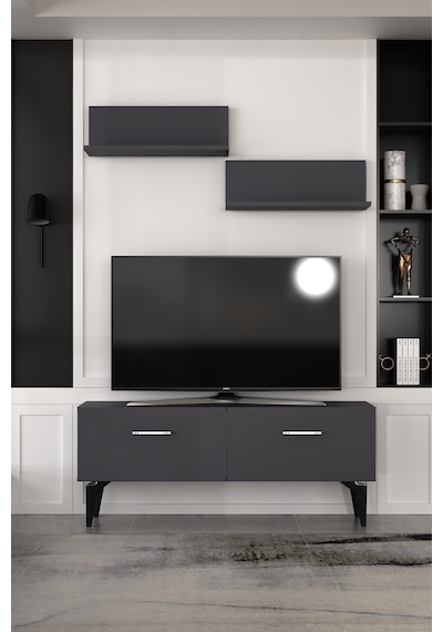 Dekortis Home Dekor 120dhdtür2ag Eros Raflı Tv Sehpası,ünitesi Antrasit - Gümüş Dekortis Home Dekor 120dhdtür2ag Eros Raflı Tv Sehpası,ünitesi Antrasit - Gümüş