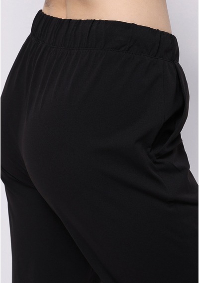 Colins Regular Fit Orta Bel Düz Kadın Siyah Eşofman Altı Cl1075803 Q1.v2 Blk Siyah