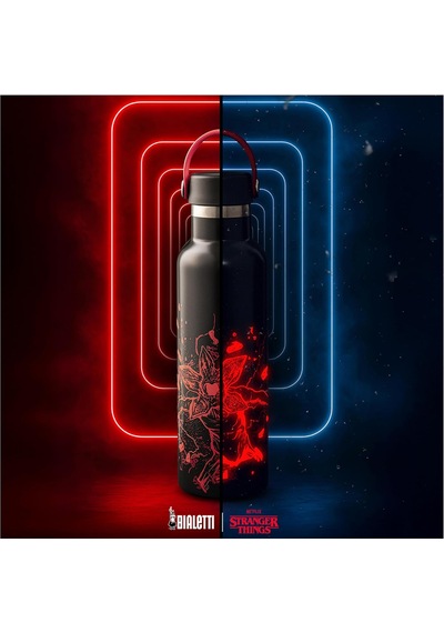 Stranger Things Termos Şişe - Karanlıkta Parlayan - Mükemmel Sıcaklık Koruma Özelliği - Bulaşık Makinesinde Yıkanamaz - 600ml Çok Renkli