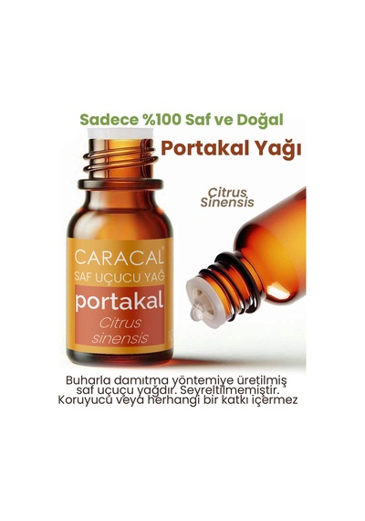 Caracal %100 Saf Portakal Yağı Portakal Kabuğu Uçucu Yağı Doğal Portakal Yağı 5 Ml