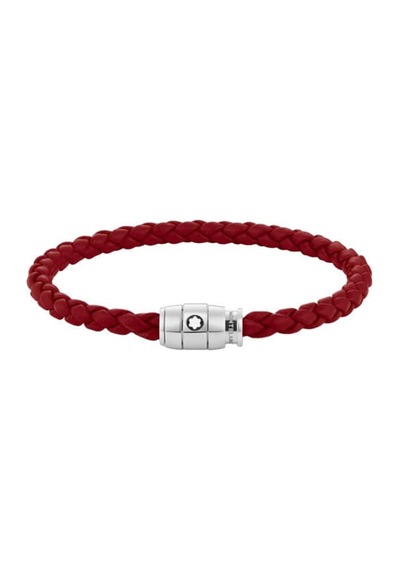 Montblanc Meisterstück Steel 3-ring Kızıl Deri Bileklik 134065 Kırmızı
