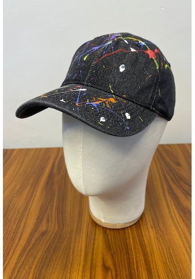 Jean Denim Kot Kumaş Vintage Unisex Cap Şapka Füme - Siyah