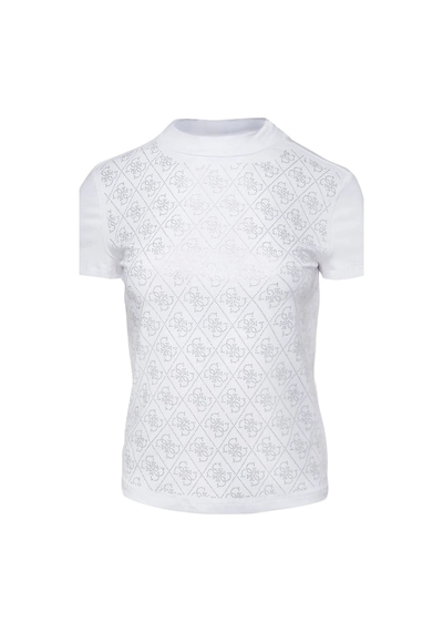 Guess Kadın 4g Logolu Beyaz T-shirt Beyaz