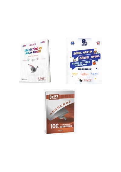 2027 Limit 8. Sınıf Ve Din Kültürü Ahlak Bilgisi + Mantık Sözel Görsel Okuma Grafik Tablo Yorumlama Soru 3'lü Set